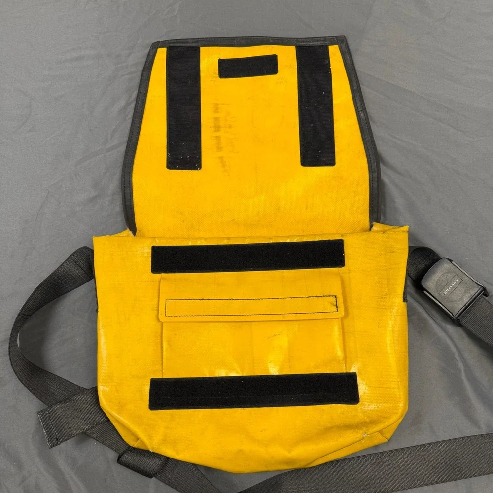 FREITAG F14 DEXTER Messenger Yellow & Green Black Vintage Recycled Tarpaulin